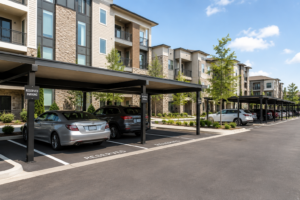 Reserved apartment parking spaces that generate ancillary revenue.