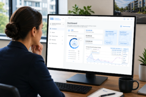 Apartment parking permit management software dashboard.